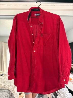 Chaps Men’s Red Corduroy Button-Down Shirt